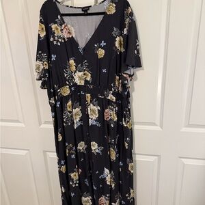 Torrid Black Floral Maxi Dress